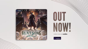 Huntsongs cover with OUT NOW! Graphic